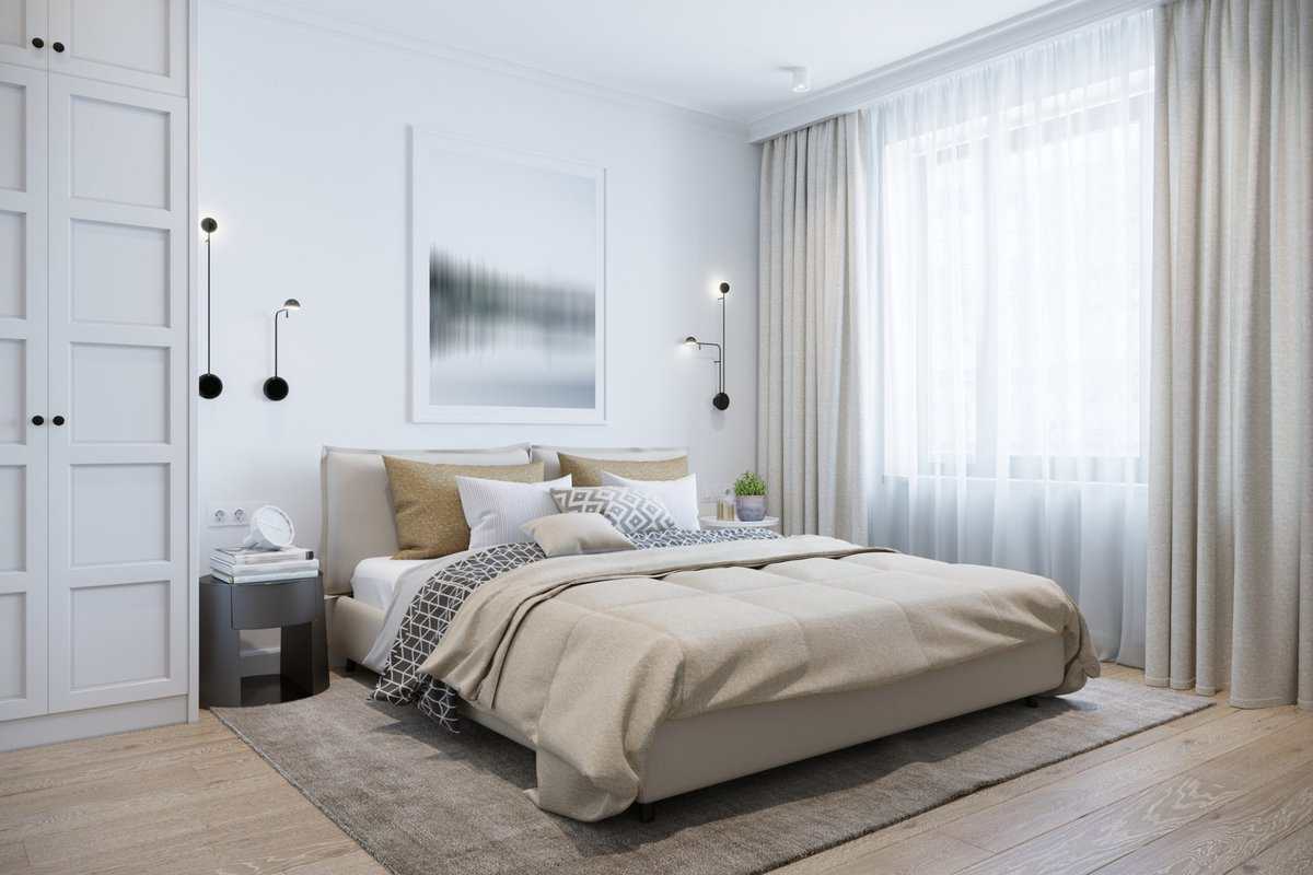 Showing custom blockout curtains in a modern bedroom with soft natural light.