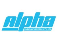 Showing Alpha Tubular Motors company logo in blue text